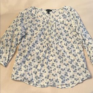 Lauren Ralph Lauren Blue and Pink Floral Blouse